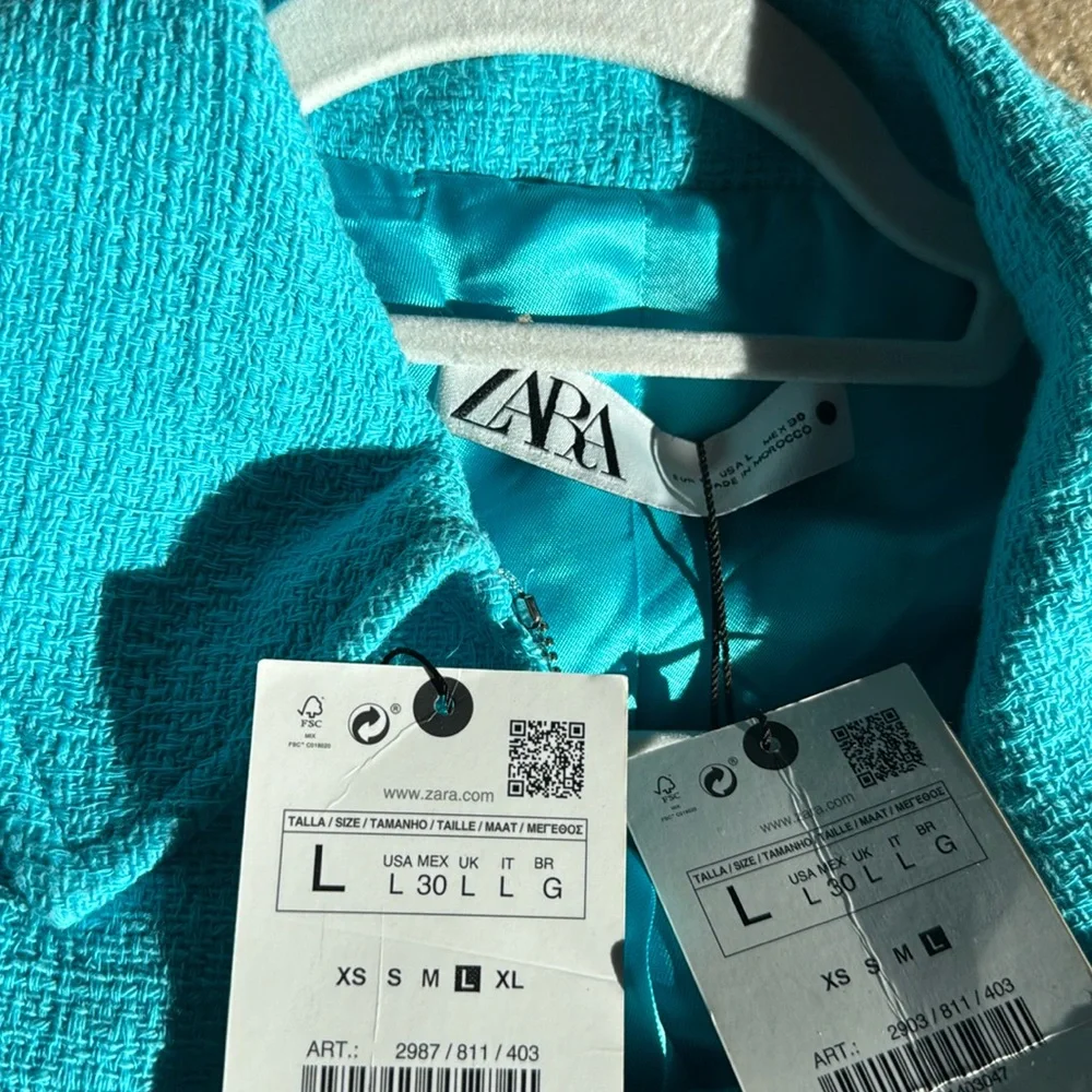Zara Textured Mini Skort And Matching Jacket‎ Set
